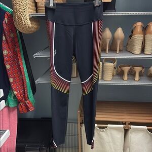 Black High Waist Performance Leggings with Color-Blocking